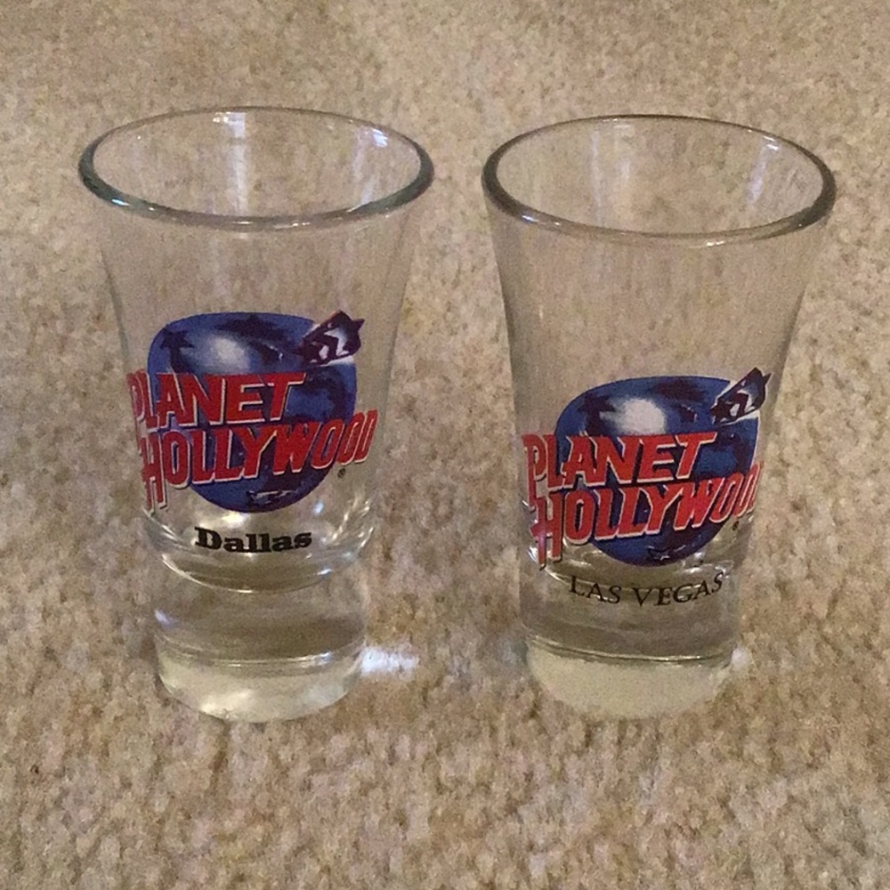 Set of 2 Planet Hollywood Shot Glasses